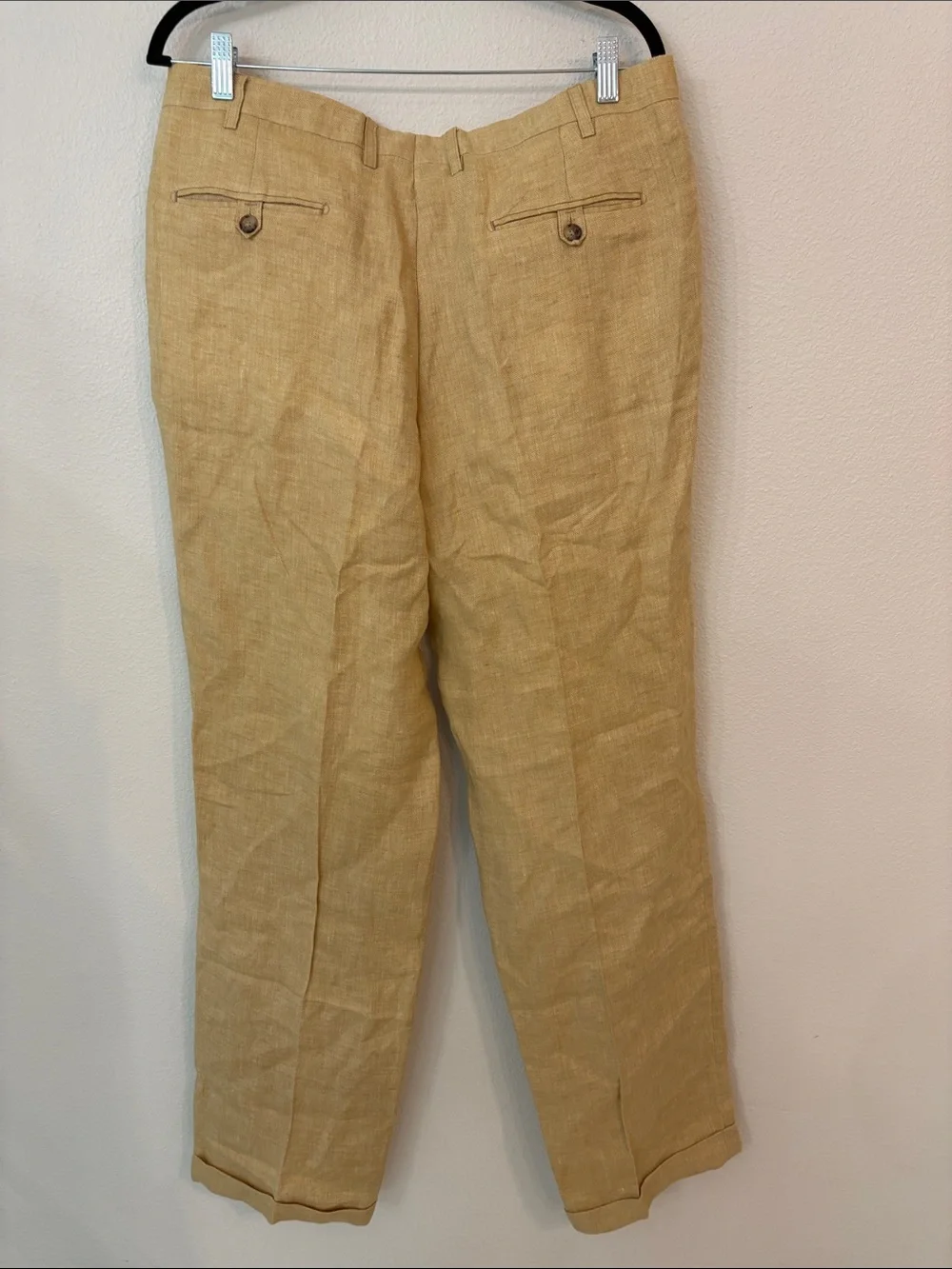 Hickey Freeman Light Tan Linen Blend Chinos